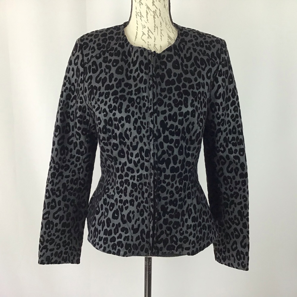 Bagatelle Peplum Animal Print Jacket